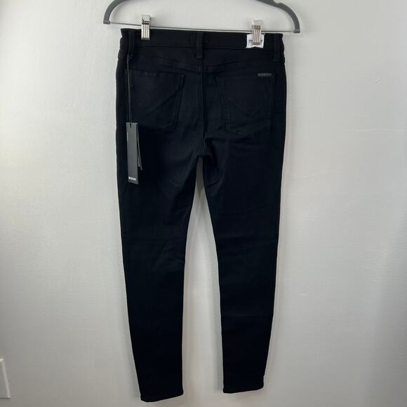 HUDSON Black 27 Denim Jeans Cotton Mid Rise Krista Super Skinny Regular Fit NEW - Picture 5 of 11